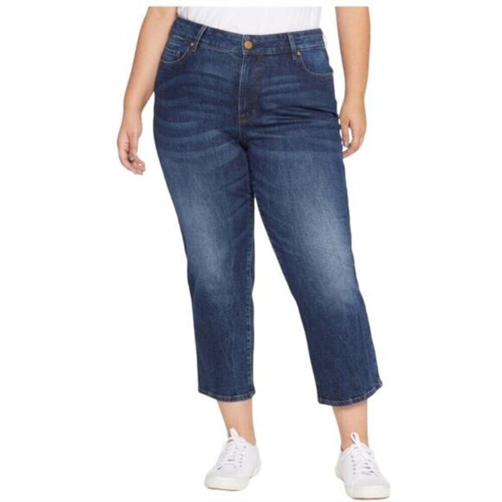 SEVEN7 DARK WASH TOWER STRAIGHT HIGH RISE JEANS PLUS SIZE 20โ NEW!